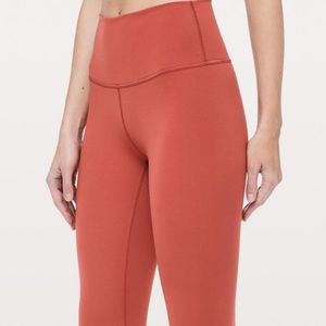 Burnt orange lululemon wunderunder leggings